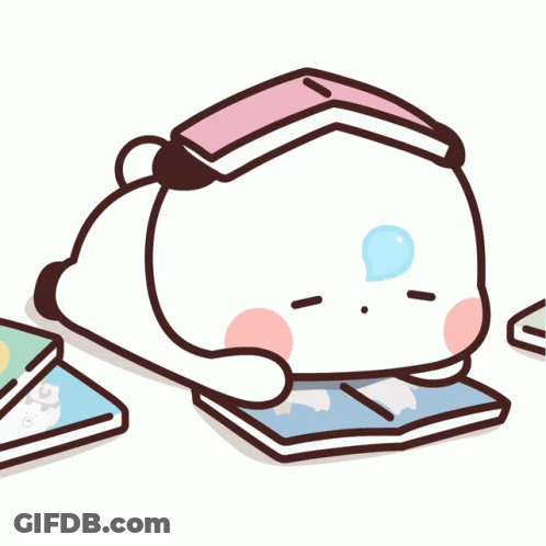 Bear Reading Book With Pink Cover GIF