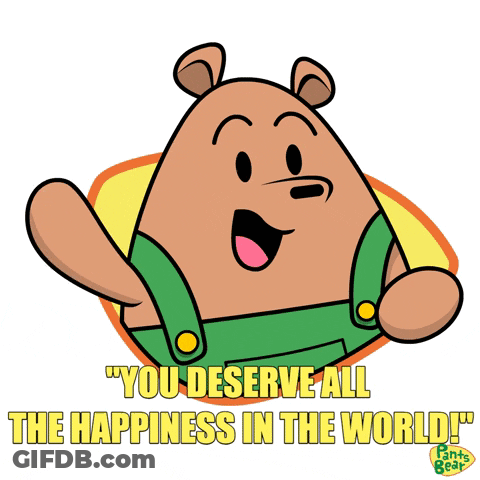 Bear Saying You Deserve All The Happiness GIF