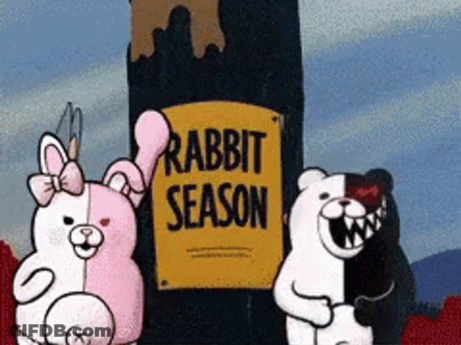 Bear Season Vs Rabbit Season Monokuma GIF