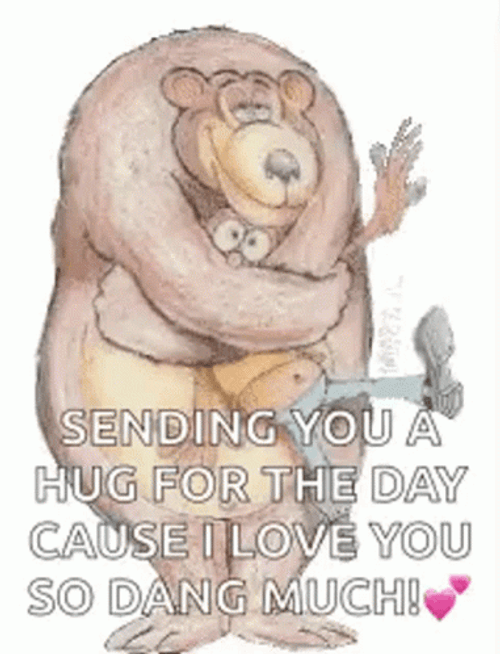 Bear Sending You A Hug Love Letter Card GIF