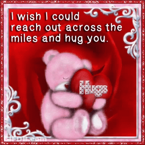 Bear Sending You A Hug Love Letter Card GIF
