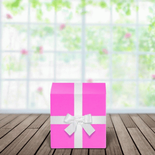 Bear Surprise Gift With Flowers GIF