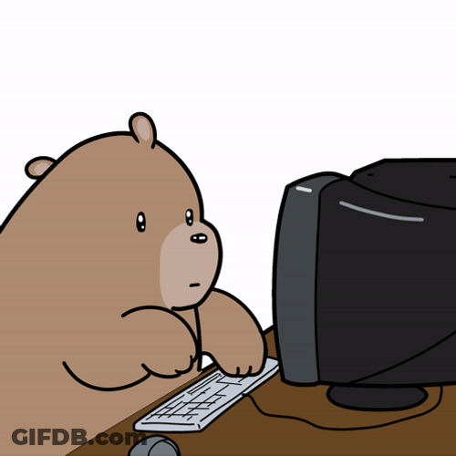 Bear Typing On Keyboard GIF