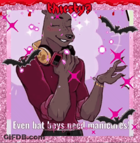 Bear Wearing Headphones Even Bat Boys Need Manicures GIF