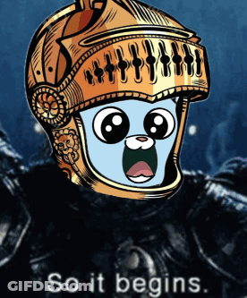 Bear Wearing Helmet Saying So It Begins GIF