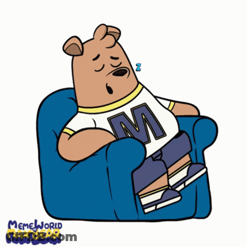 Bear Wearing M Shirt Sleeping GIF