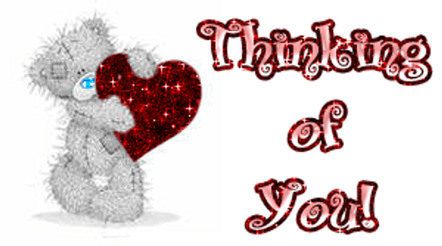 Bear With Sparkling Heart Thinking Of You Sympathy GIF