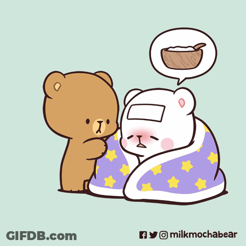 Bear With Thermometer Talking To Another Bear GIF