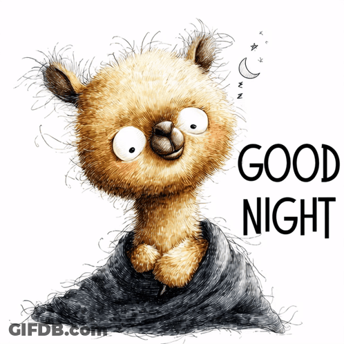 Bear Wrapped In Blanket Saying Good Night GIF