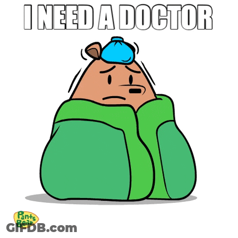 Bear Wrapped In Green Blanket Saying I Need A Doctor GIF