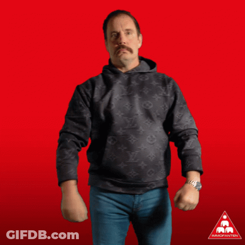 Beard Guy Flexing Strong GIF