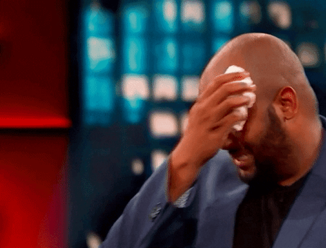 Beard Guy Wiping His Nervous Sweat GIF