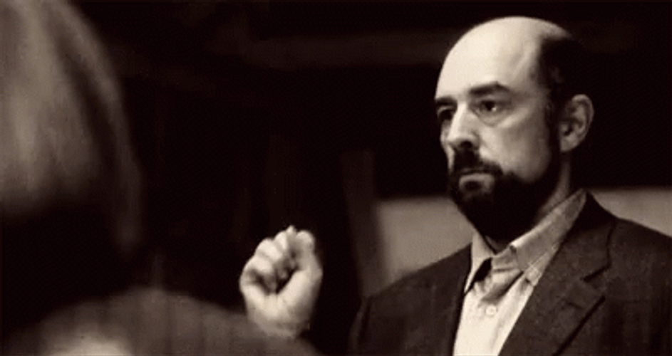 Beard Man Showing Two Peace Sign GIF