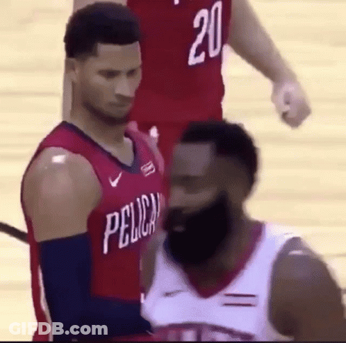 Bearded Basketball Player With Teammate GIF
