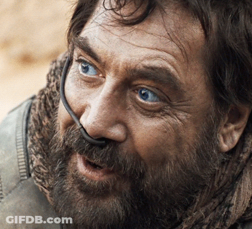 Bearded Blue-Eyed Man With Headset On Nose GIF