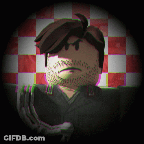 Bearded Cartoon Red White Checkered GIF