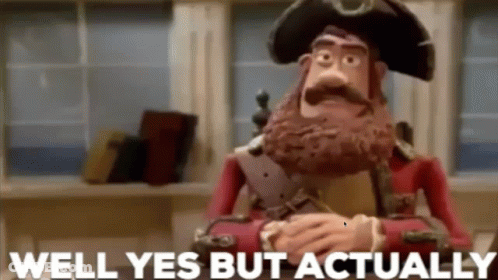 Bearded Cartoon Sitting In Chair Saying Well Yes But Actually GIF