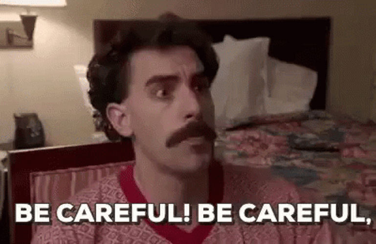 Bearded Cohen Says Be Careful GIF