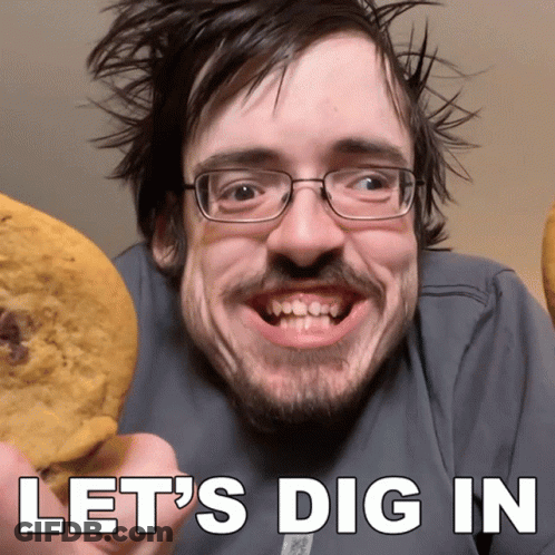 Bearded Glasses Man Holding Cookie Let's Dig In GIF