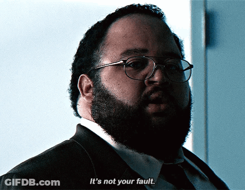 Bearded Glasses Man Says It's Not Your Fault GIF