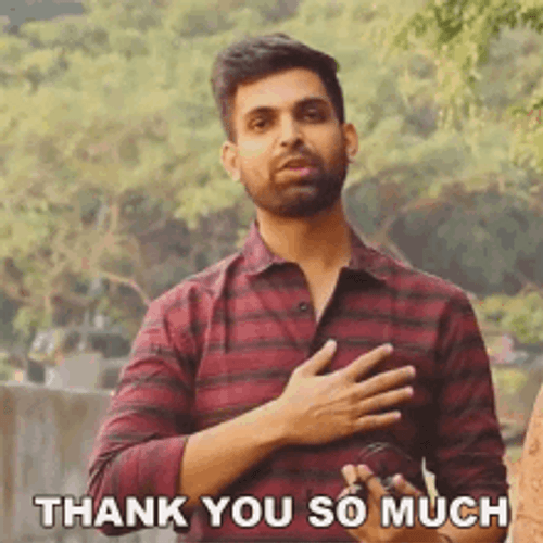 Bearded Guy Hand On Chest Thank You So Much GIF