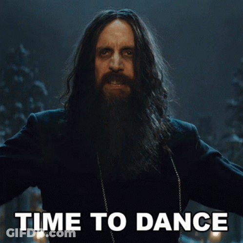 Bearded Long Haired Man At Time To Dance Sign GIF
