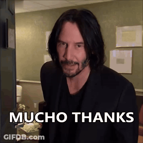Bearded Long Haired Man Mucho Thanks GIF