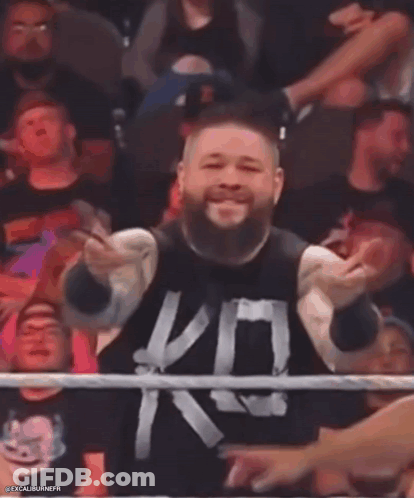 Bearded Man And Referee In Ring GIF