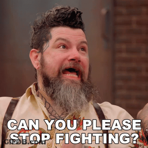 Bearded Man Asking If He Can Stop Fighting GIF