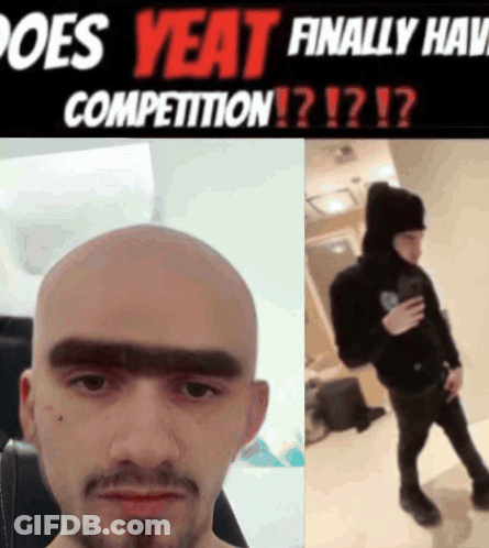 Bearded Man Asks Does Yeat Finally Have Competition GIF