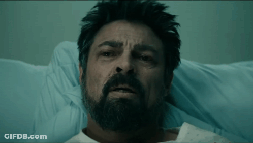 Bearded Man Asleep In Hospital Bed GIF