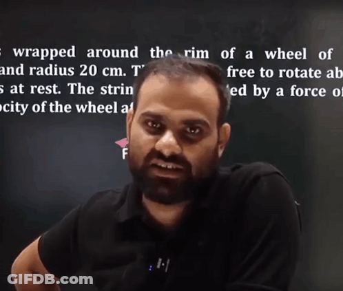 Bearded Man At Blackboard Saying Wrapped Around The Rim GIF