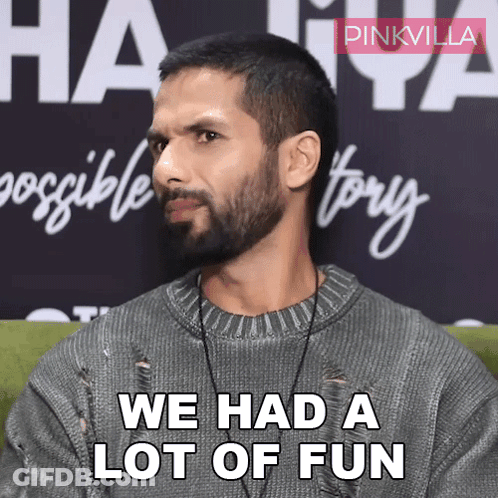 Bearded Man At Sign Saying We Had A Lot Of Fun GIF