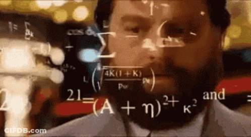 Bearded Man Before Math Equations Screen GIF