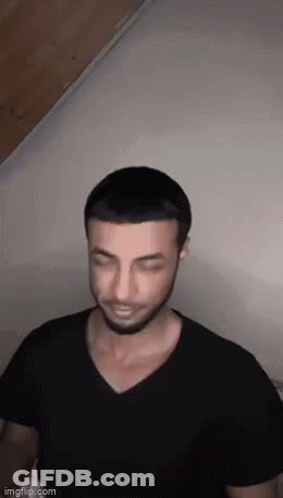 Bearded Man Black Shirt Funny Face Eyes Closed GIF
