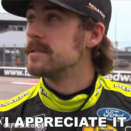 Bearded Man Black Yellow Ford Shirt I Appreciate It GIF
