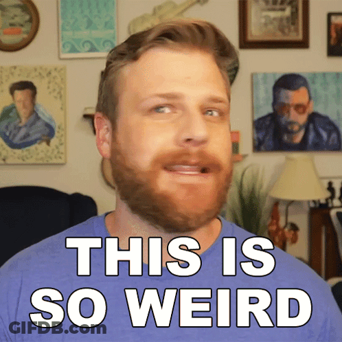 Bearded Man Blue Shirt This Is So Weird GIF