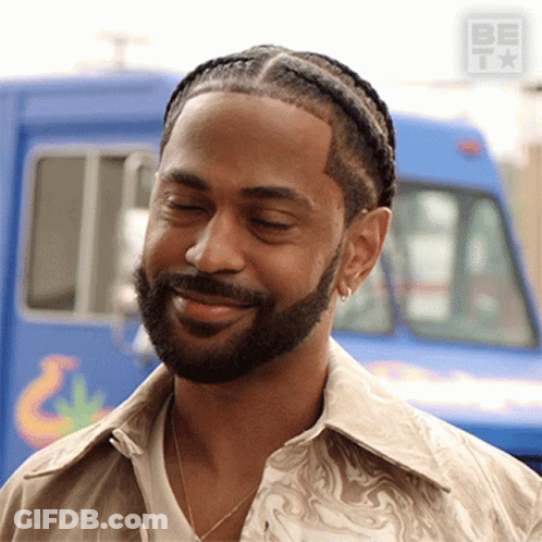 Bearded Man Braids Smiles Blue Truck Be TX GIF