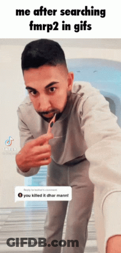 Bearded Man Brushing Teeth TikTok GIF