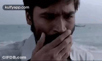 Bearded Man Covering Mouth With Hand GIF