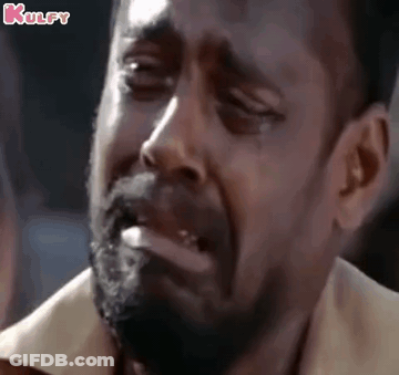 Bearded Man Crying With Eyes Closed And Tears GIF