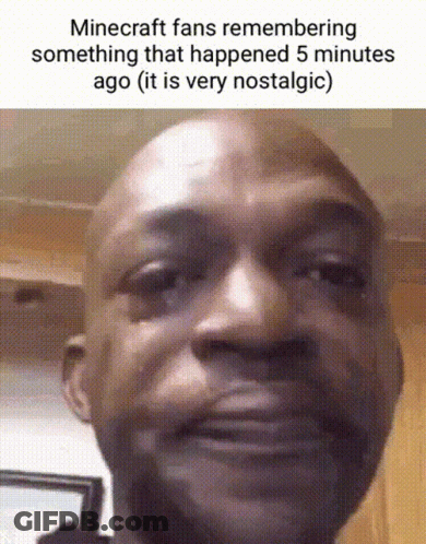 Bearded Man Crying With Minecraft Meme Saying Something That Happened 5 Minutes Ago GIF