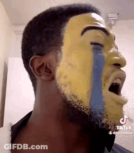 Bearded Man Crying With Tear GIF