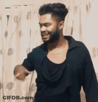 Bearded Man Dancing In Black Shirt GIF