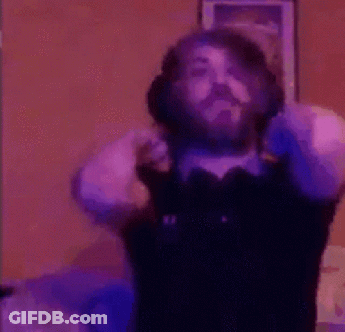 Bearded Man Dancing In Bow Tie And Headphones GIF