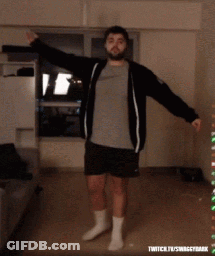 Bearded Man Dancing On Twitch.tv/swaggy Bark GIF