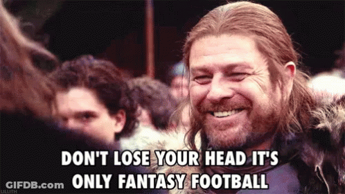 Bearded Man Don't Lose Your Head Fantasy Football GIF