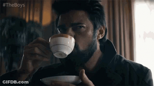 Bearded Man Drinking Cup GIF