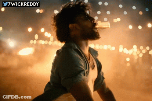 Bearded Man Drinking From Glass With 7Wickreddy Sticker GIF