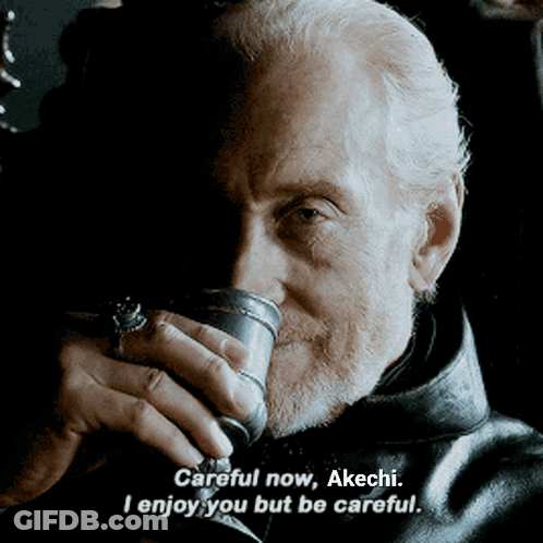 Bearded Man Drinking Silver Cup Careful Now Akechi GIF